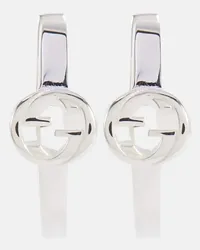 Gucci Orecchini a cerchio Interlocking G in argento sterling Argento