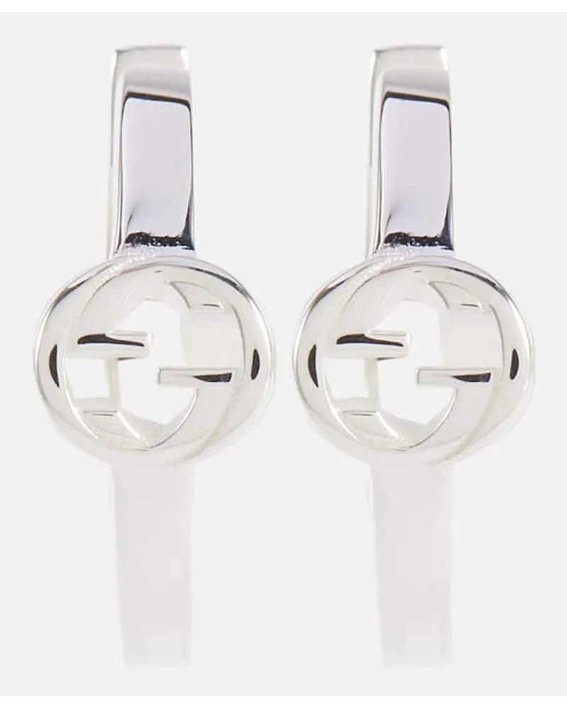 Gucci Orecchini a cerchio Interlocking G in argento sterling Argento