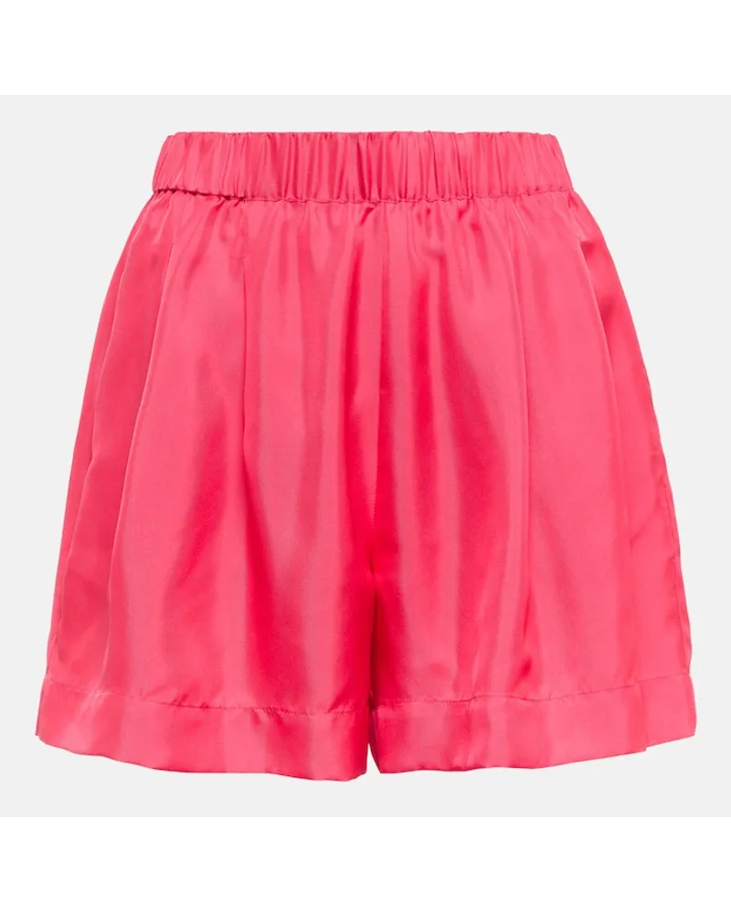 ASCENO Shorts Zurich in twill di seta Rosa