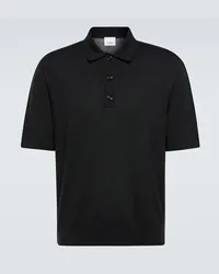 Burberry Polo in lana e seta Nero