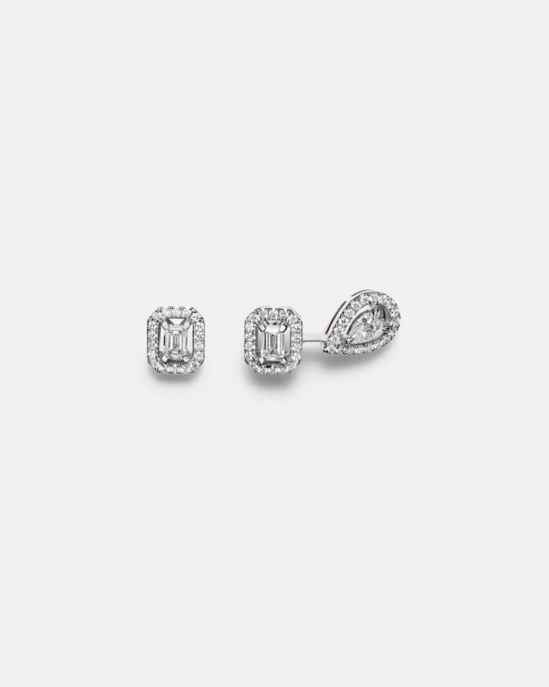 Messika Orecchini My Twin 1+2 in oro bianco 18kt con diamanti Argento