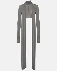 Alex Perry Top cropped in jersey Grigio