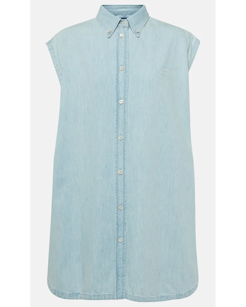 Prada Abito chemisier di jeans oversize Blu