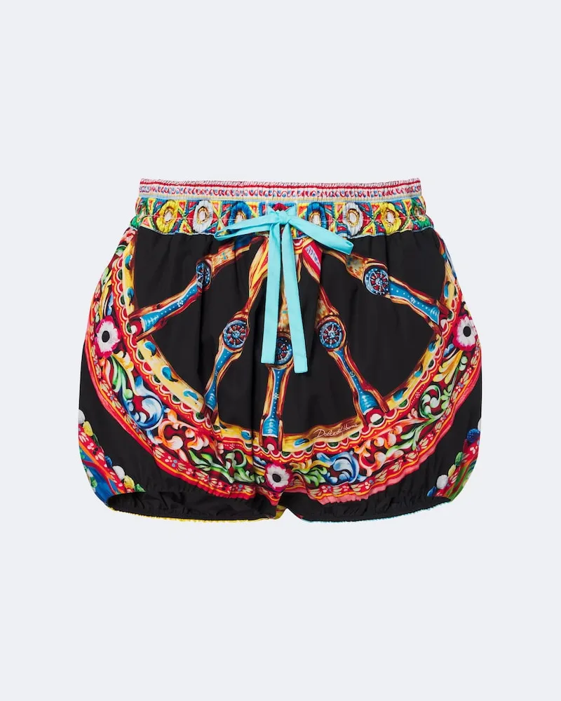 Dolce & Gabbana Shorts Carretto in popeline di cotone Multicolore