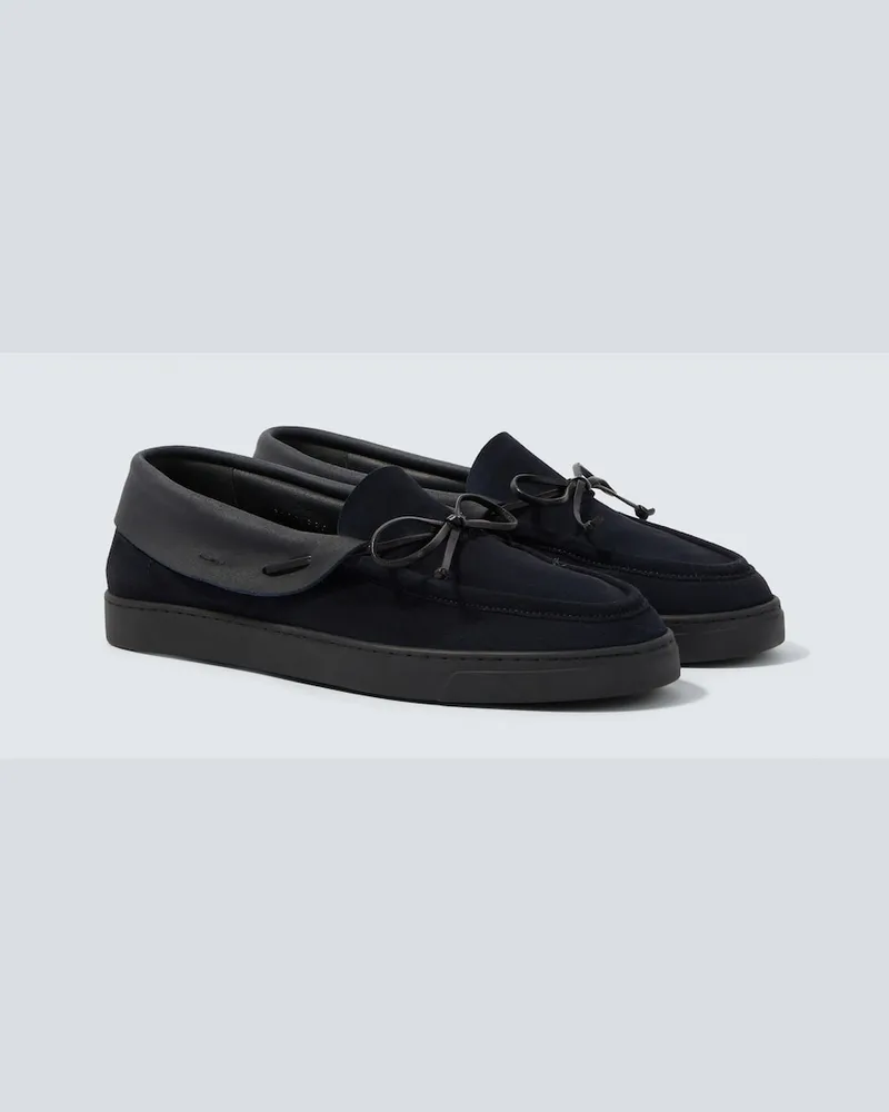 Giorgio Armani Mocassini in suede Blu