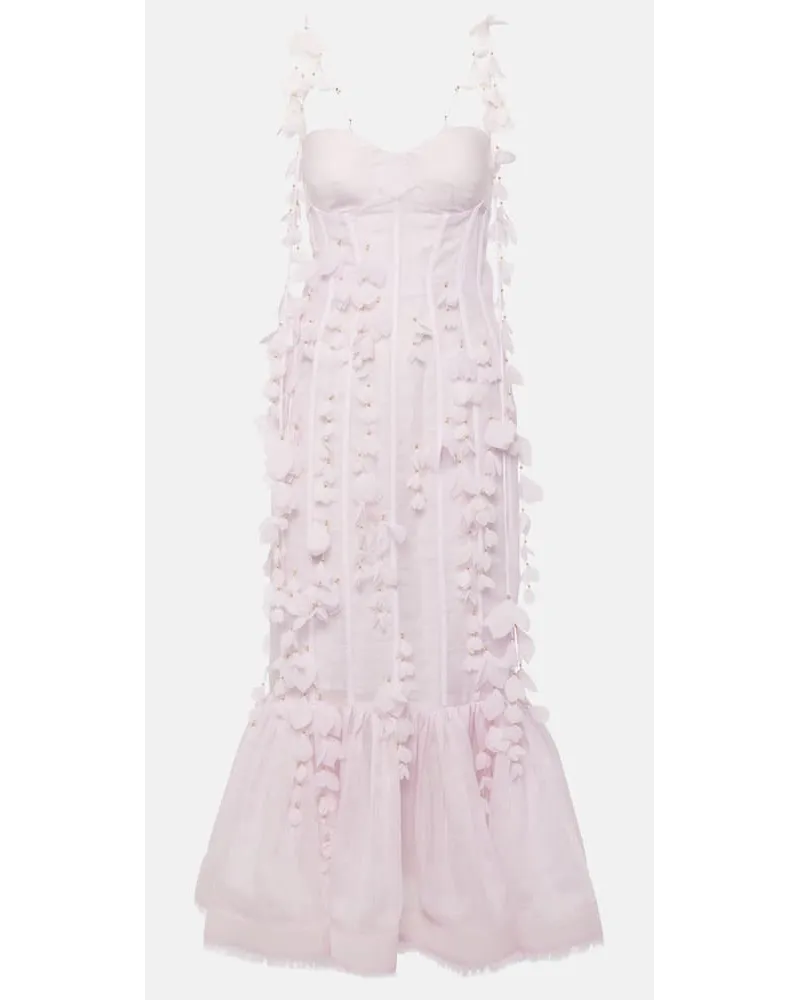 Zimmermann Abito midi in lino e seta Viola