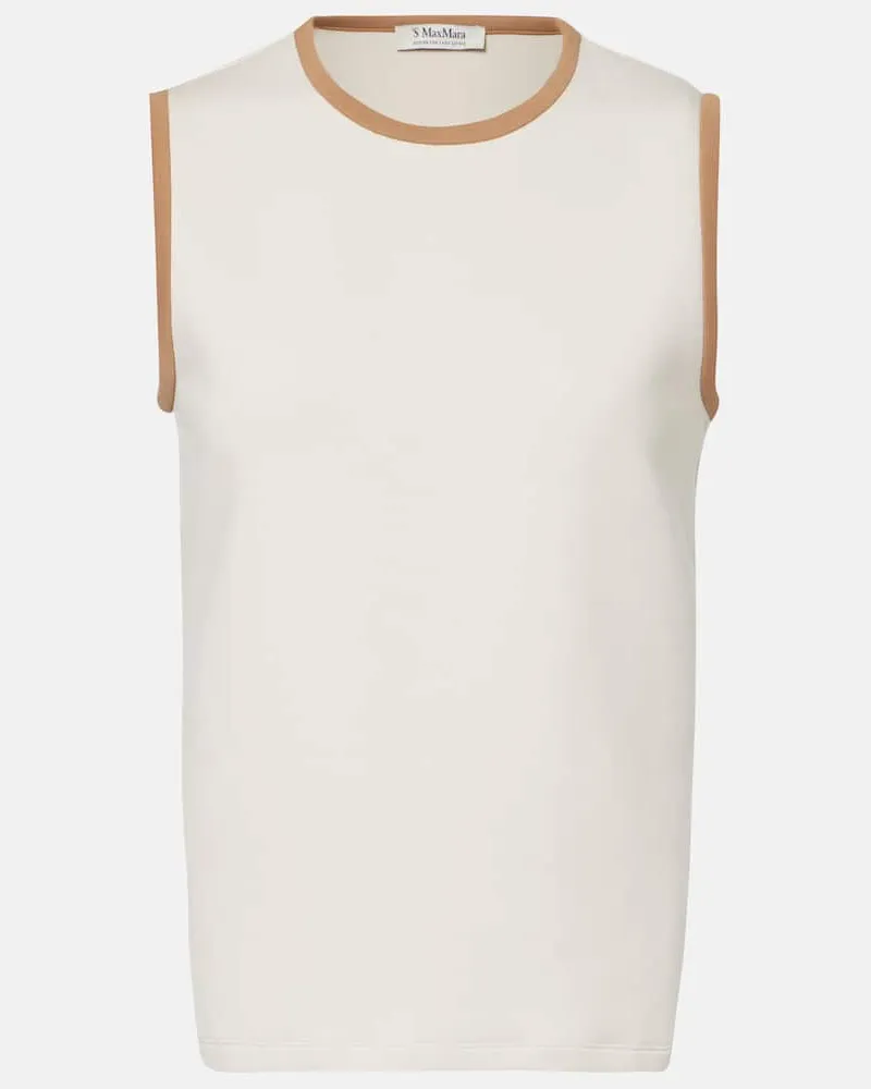 Max Mara Tank top Ori in misto cotone Beige