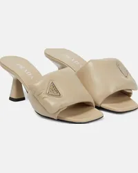 Prada Sandali Padded in pelle Beige