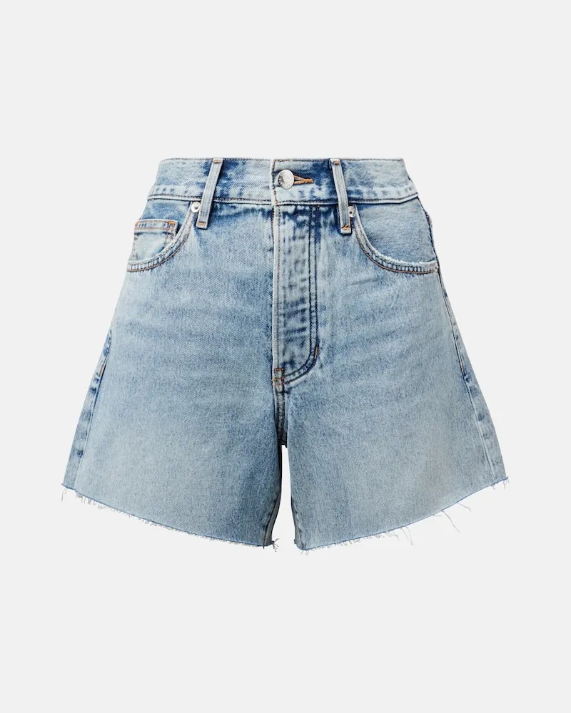 Veronica Beard Shorts di jeans a vita alta Blu