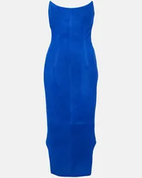 Givenchy Abito bustier asimmetrico in suede Blu