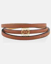 Loewe Paula's Ibiza - Bracciale Twist in pelle Marrone