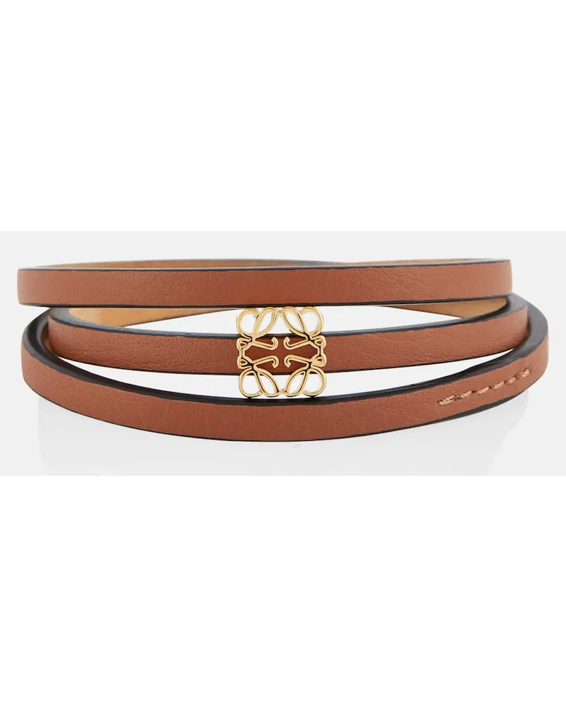 Loewe Paula's Ibiza - Bracciale Twist in pelle Marrone