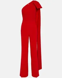 Roland Mouret Jumpsuit asimmetrica in cady con fiocco Rosso