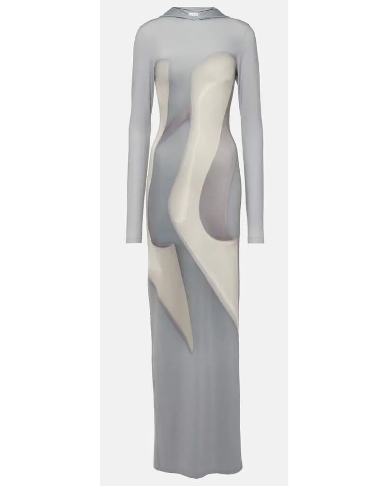 Acne Studios Abito lungo in jersey con stampa Grigio