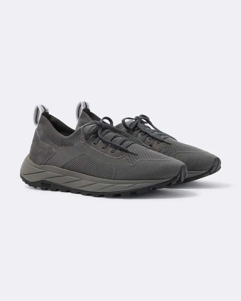 Fedeli Sneakers in maglia con suede Grigio