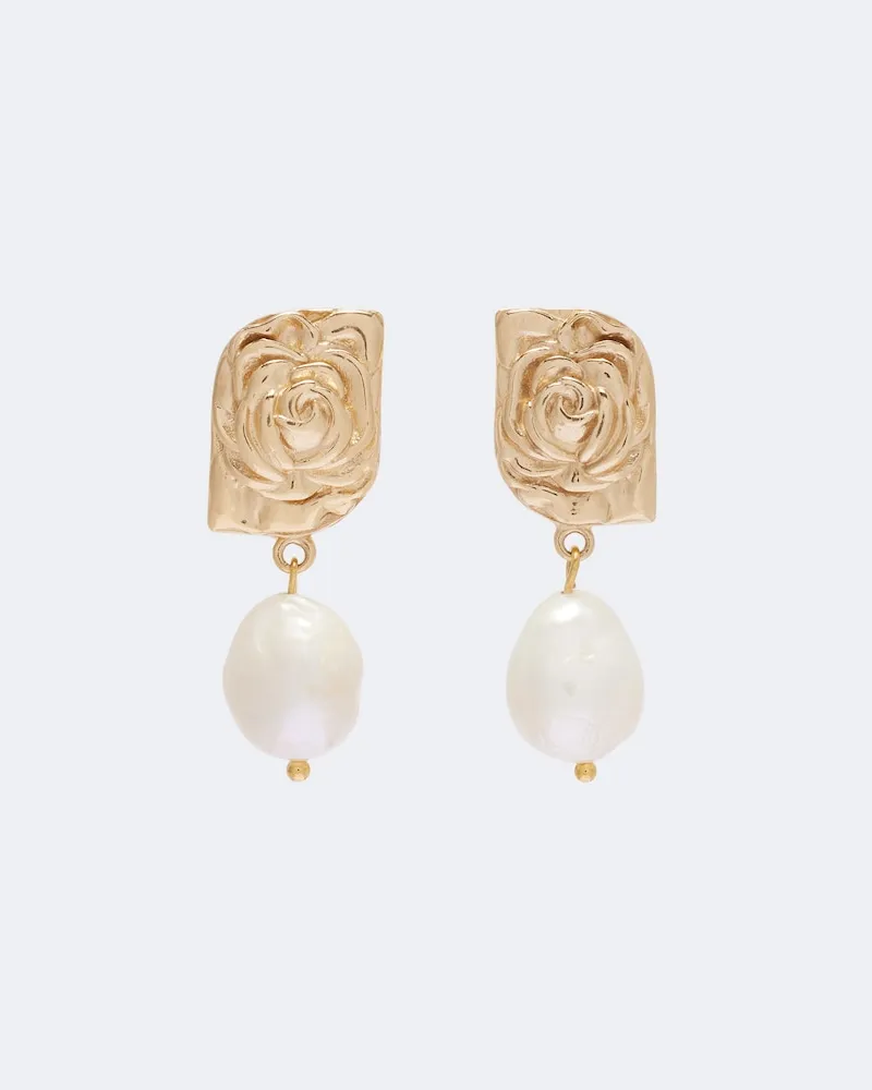 Magda Butrym Orecchini pendenti con perle bijoux Oro
