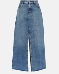 Gucci Gonna lunga di jeans Horsebit Blu