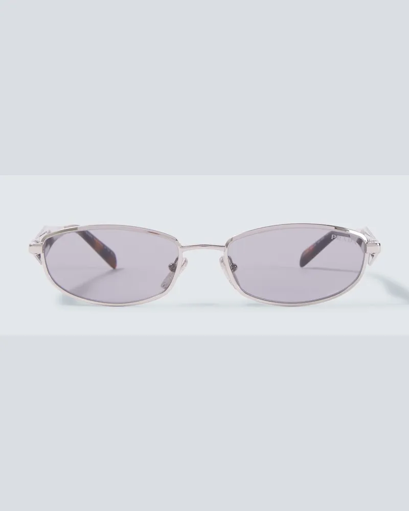 Prada Occhiali da sole ovali Argento