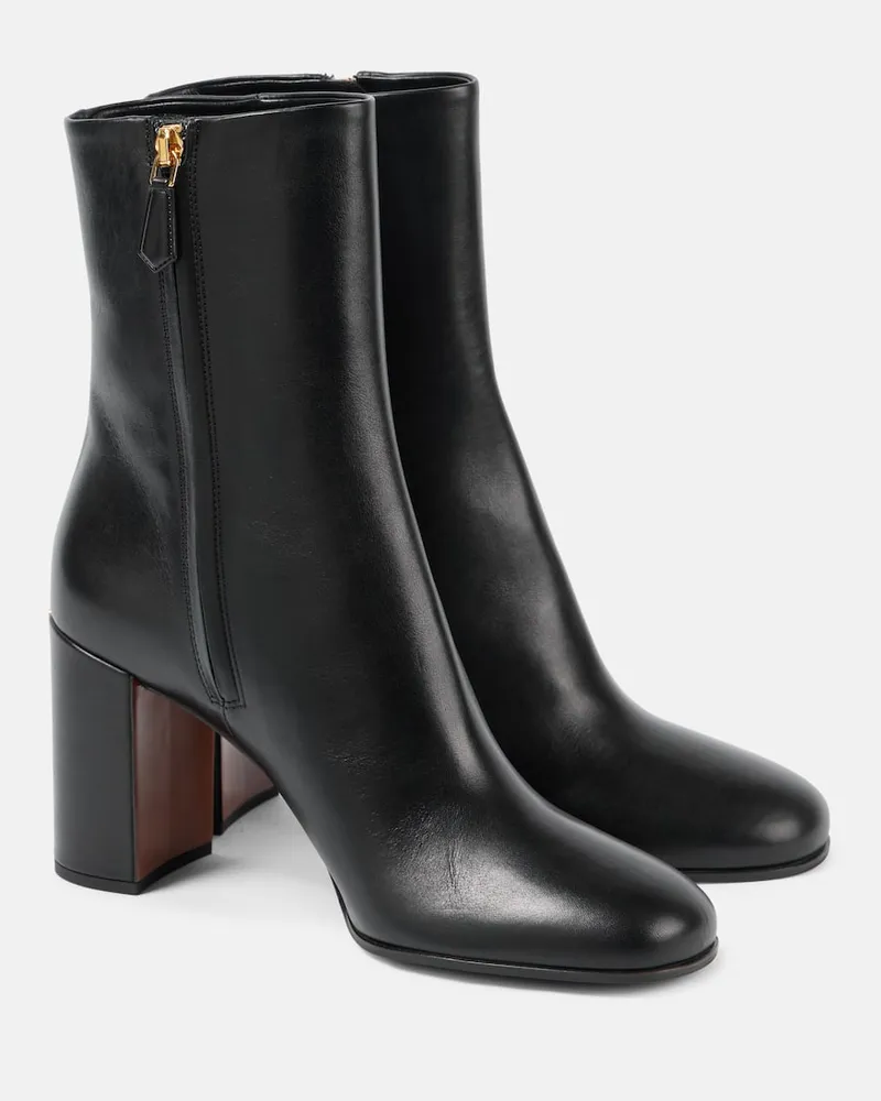Prada Stivaletti in pelle con logo Nero