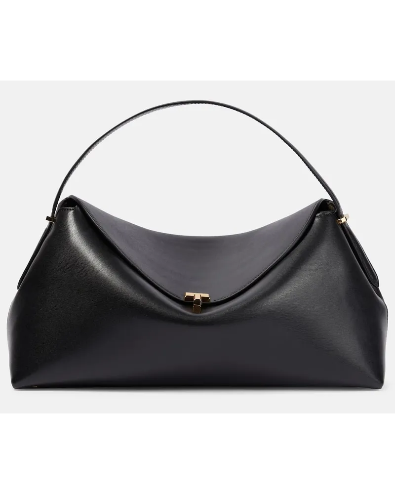 Totême Borsa T-Lock Medium in pelle Nero
