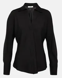 Vince Blusa in georgette di seta Nero