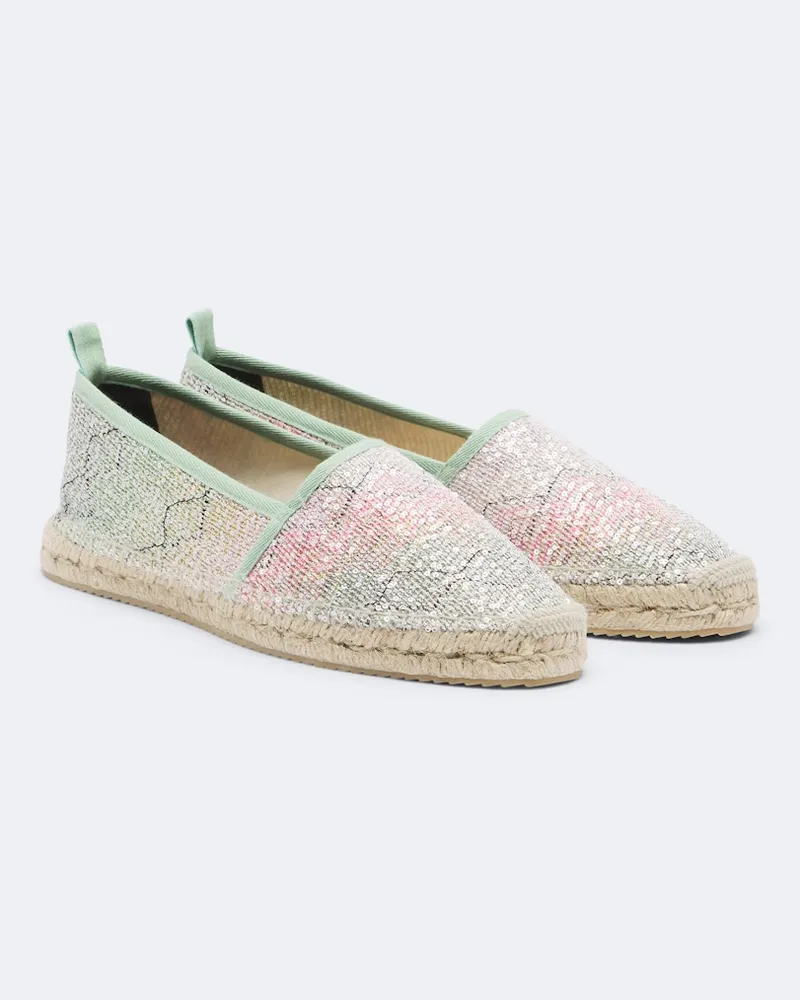Missoni Espadrillas a zig zag con paillettes Multicolore