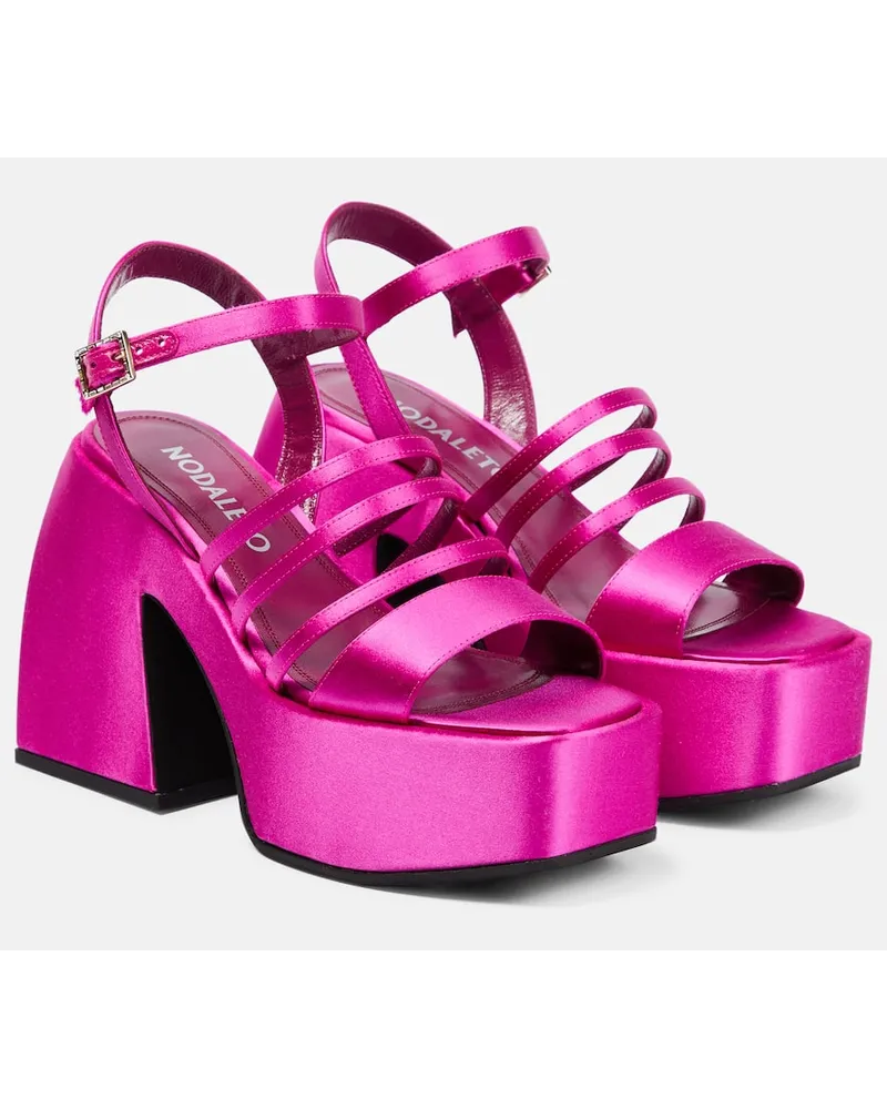 NODALETO Sandali con plateau Bulla Chibi in raso Rosa