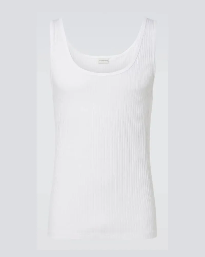 Dries van Noten Tank top in maglia a coste Bianco