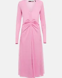 ROTATE Birger Christensen Abito midi in pizzo Rosa