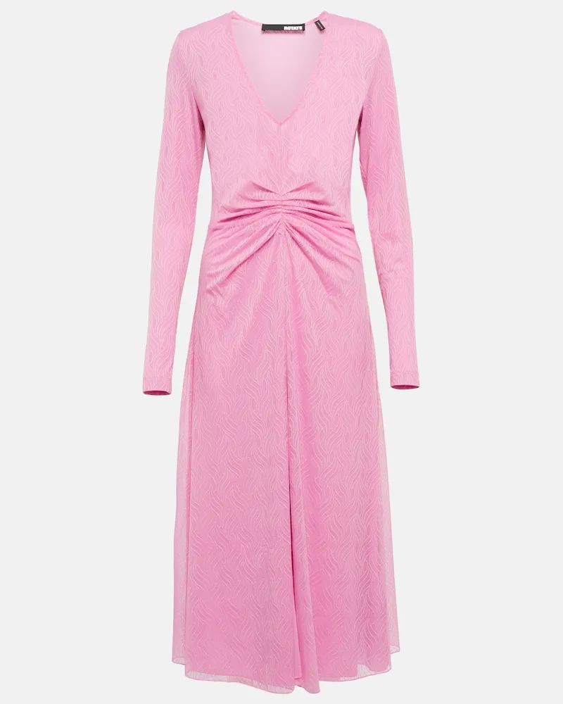ROTATE Birger Christensen Abito midi in pizzo Rosa