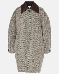 Bottega Veneta Cappotto in tweed di misto lana e mohair Marrone