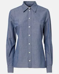 Loro Piana Camicia Roslyn in chambray Blu