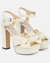 Jimmy Choo Sandali Heloise 120 in vernice con plateau Bianco