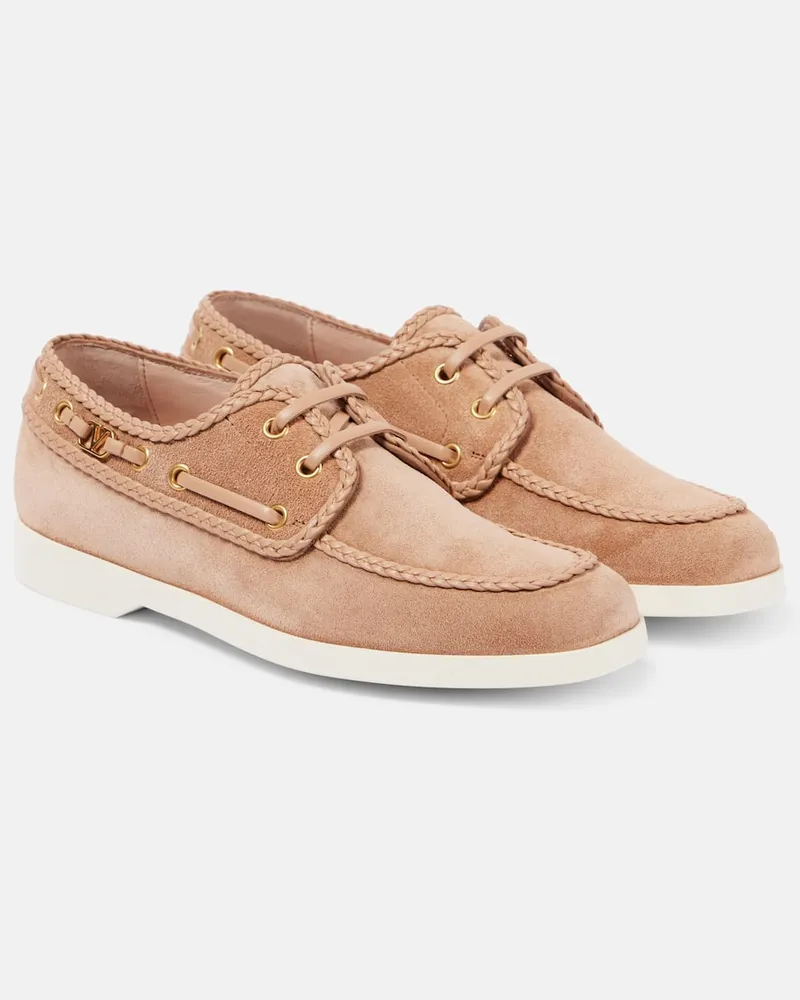 Valentino Garavani Mocassini Palm Avenue in suede Beige