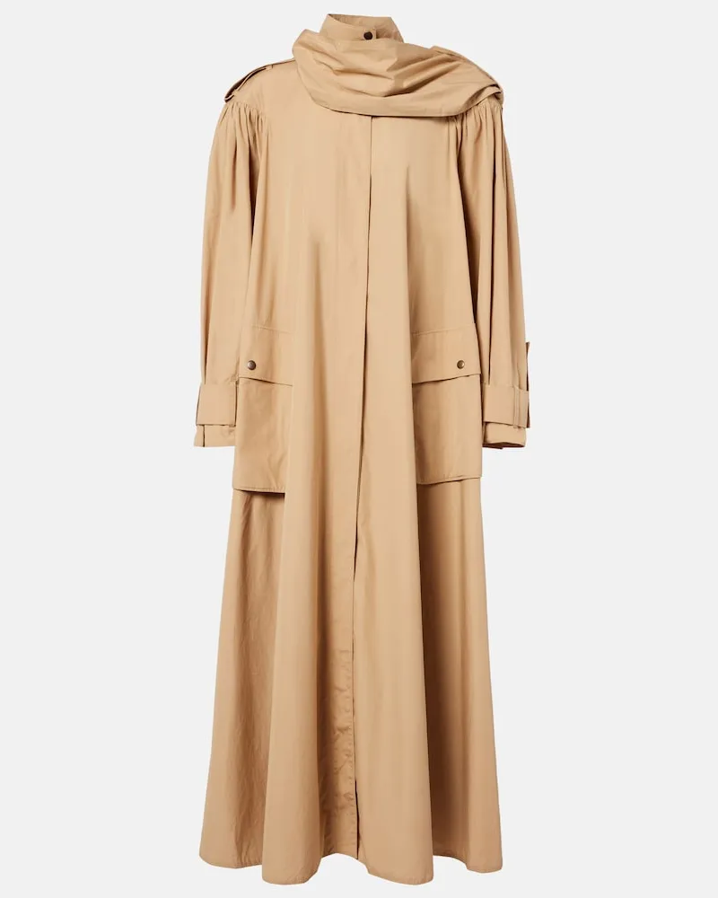 Chloé ChloÃ© Cappotto in cotone con sciarpa Beige