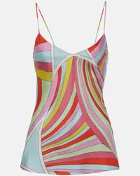 Emilio Pucci Top Iride in twill di seta Multicolore