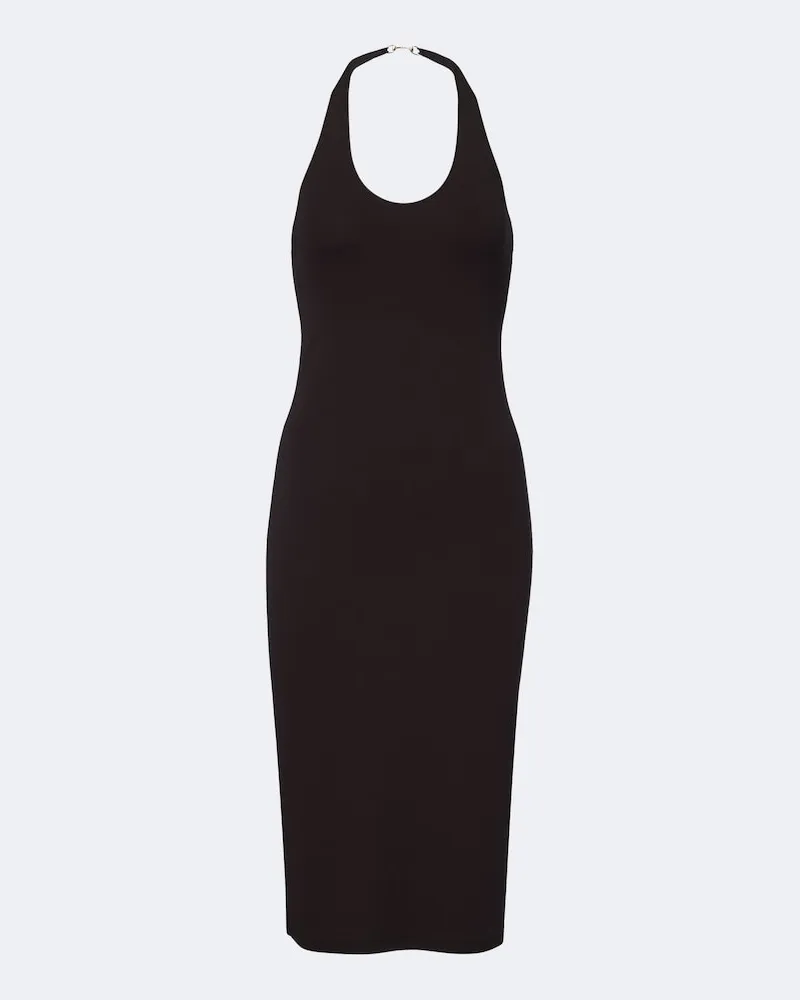 Gucci Abito midi Horsebit in crêpe jersey Marrone