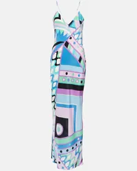 Emilio Pucci Abito lungo Vivara in seta Multicolore