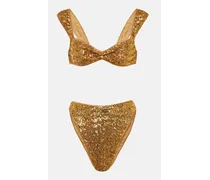 Oséree Oséree Bikini 90s con paillettes Oro