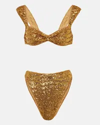 Oséree Oséree Bikini 90s con paillettes Oro