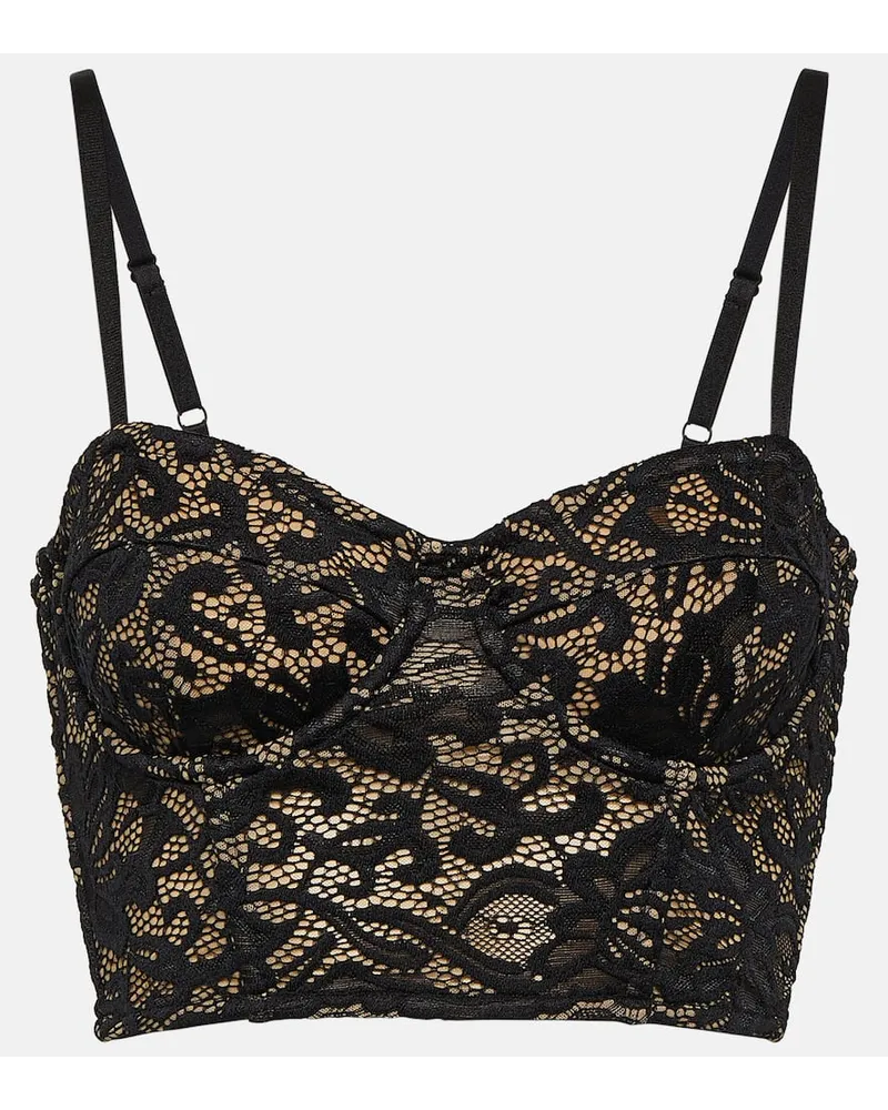 ROTATE Birger Christensen Top in pizzo Nero