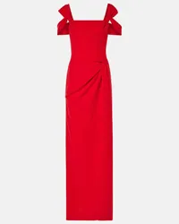 Carolina Herrera New York Abito lungo con scollo bardot Rosso