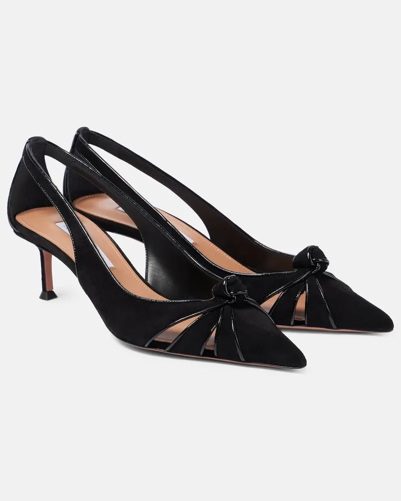 Aquazzura Pumps Premiere 50 in suede con pelle Nero