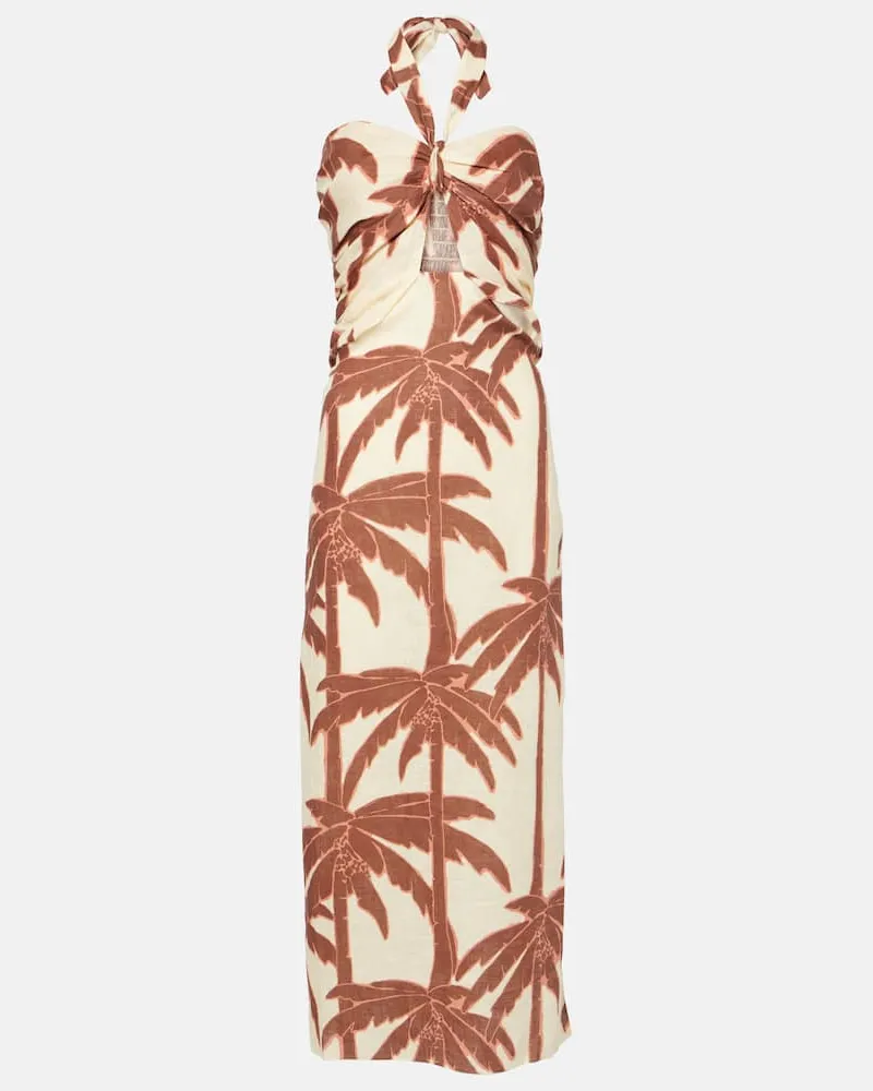 Johanna Ortiz Abito lungo Water Adventure in lino Multicolore