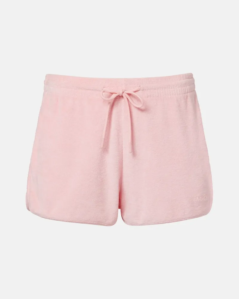 Hunza G Shorts in spugna di cotone con logo Rosa