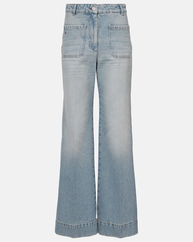 Victoria Beckham Jeans a gamba larga Alina a vita alta Blu