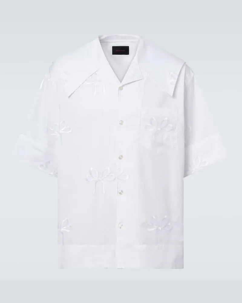 Simone Rocha Camicia in cotone con ricamo Bianco