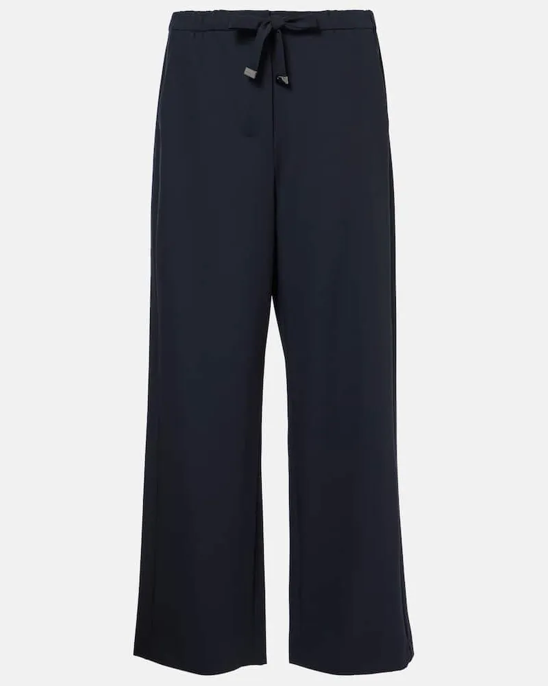 Max Mara Pantaloni regular Argenta in gabardine Blu