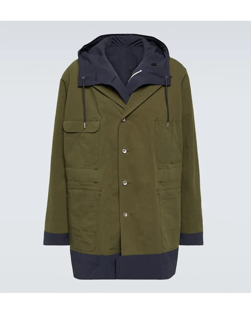 Sacai Soprabito reversibile in misto cotone Verde
