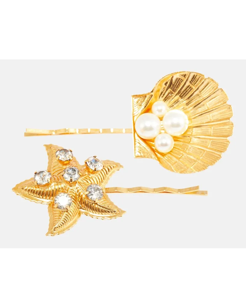 Jennifer Behr Set di 2 fermacapelli Asteroidea Oro